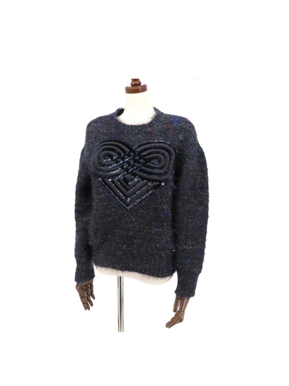 Chanel Coco Buttons Amethyst Cashmere Nylon Karl Lagerfeld 12K Sweater 34